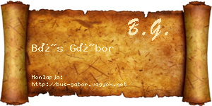 Bús Gábor névjegykártya